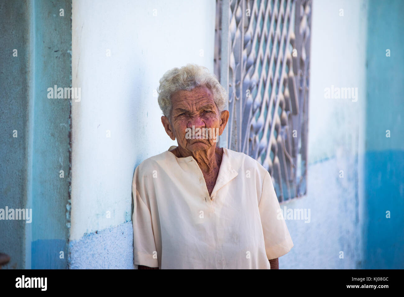 Femme âgée à Cienfuegos, Cuba Banque D'Images