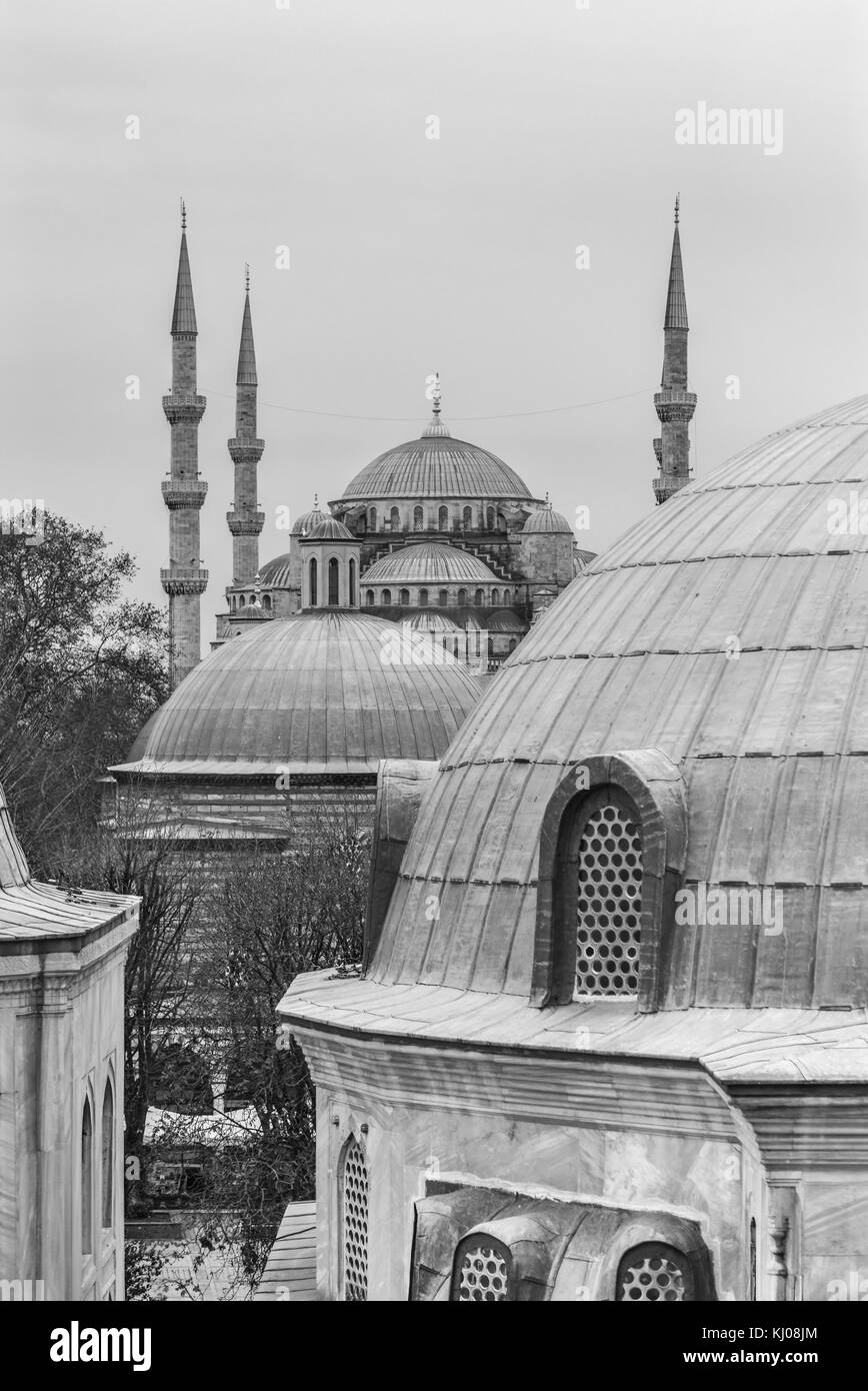 Mosquée bleue à Istanbul. sait aussi que la mosquée Sultan Ahmed, c'est une mosquée historique d'istanbul. Banque D'Images