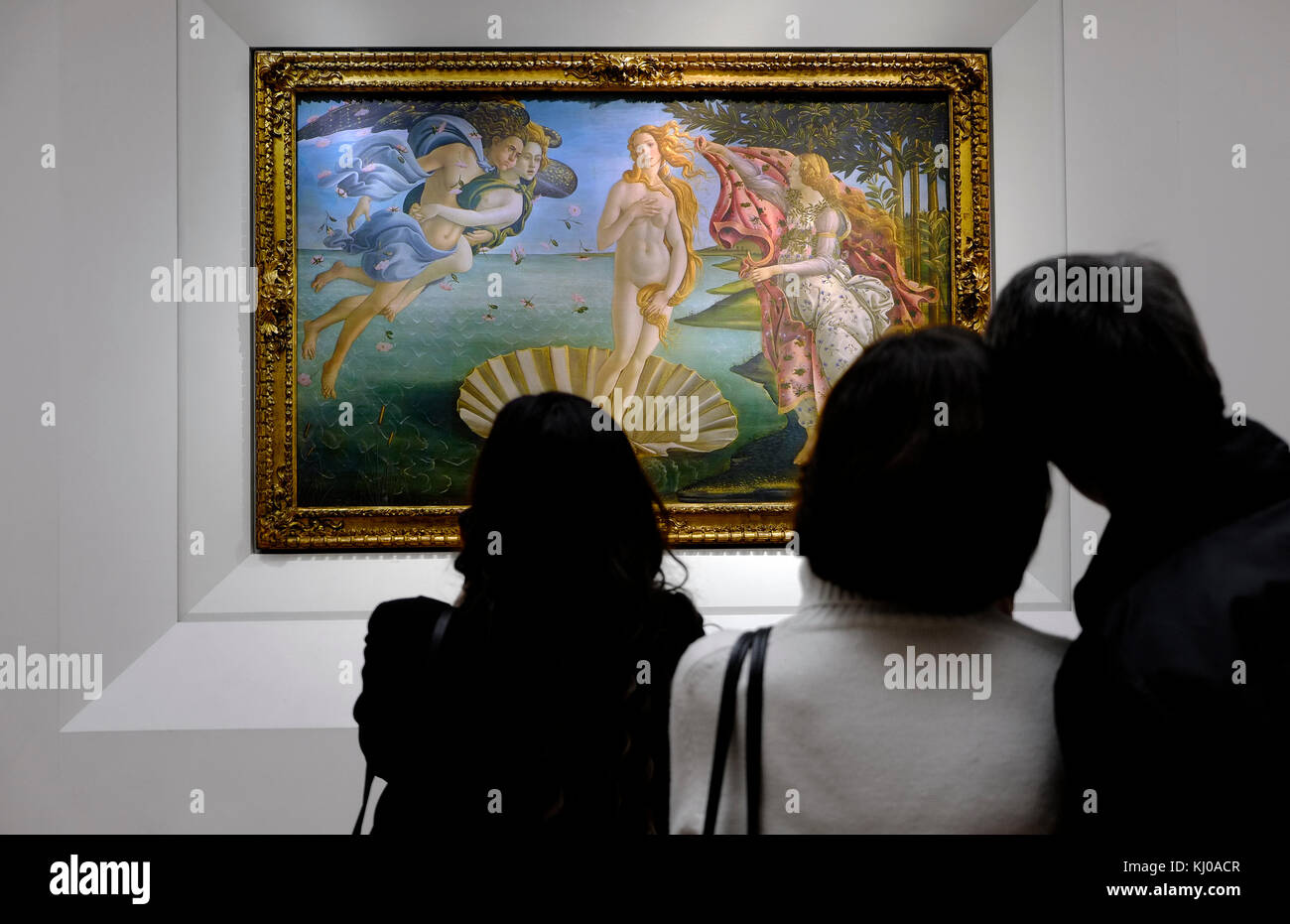 La naissance de Vénus par Sandro Botticelli dans la galerie des Offices, Florence, Italie Banque D'Images