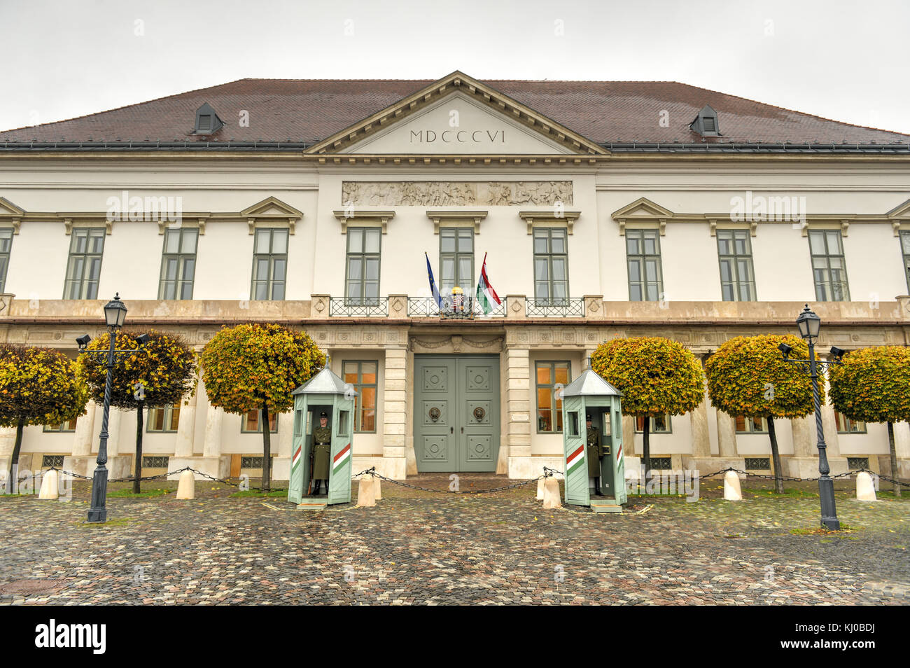 Sandor palace, cabinet du président de la république de Hongrie à Budapest, Hongrie. Banque D'Images