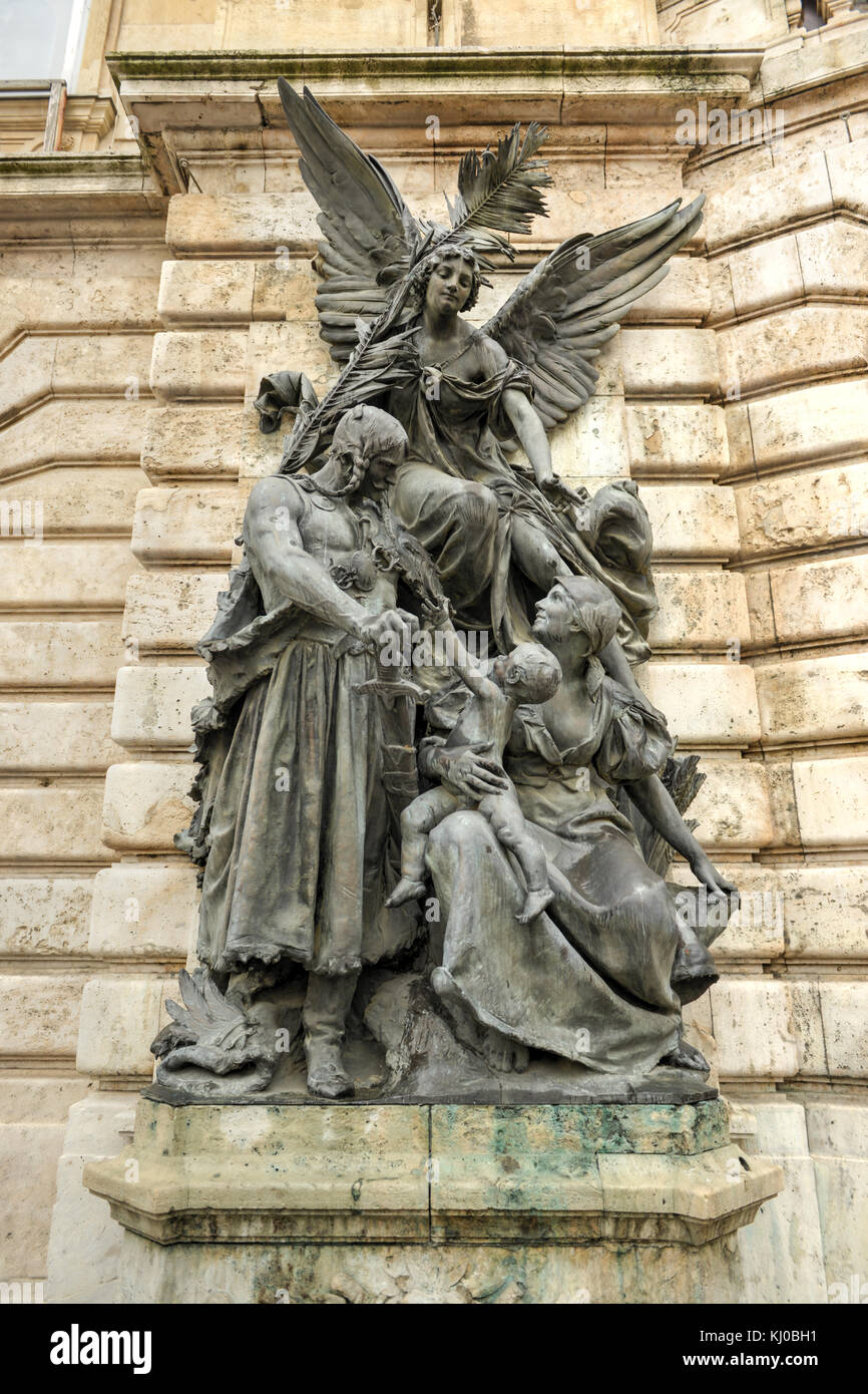 Le château de Buda (palais royal) cour intérieure, Budapest, Hongrie Banque D'Images