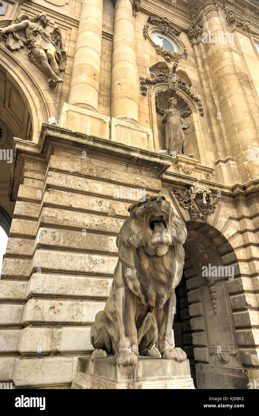 Le château de Buda (palais royal) cour intérieure, Budapest, Hongrie Banque D'Images