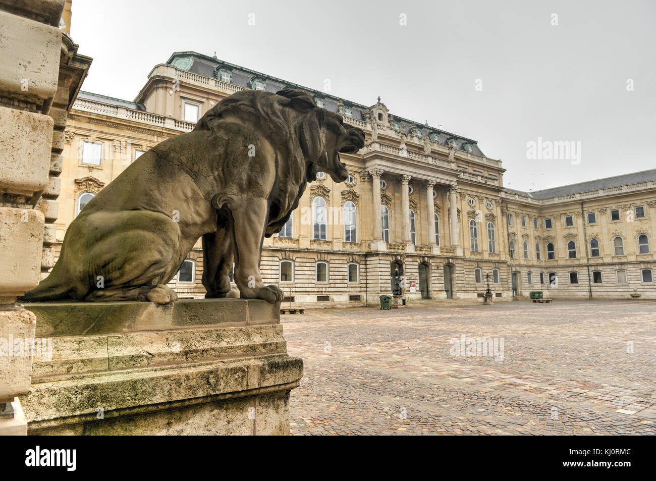 Le château de Buda (palais royal) cour intérieure, Budapest, Hongrie Banque D'Images