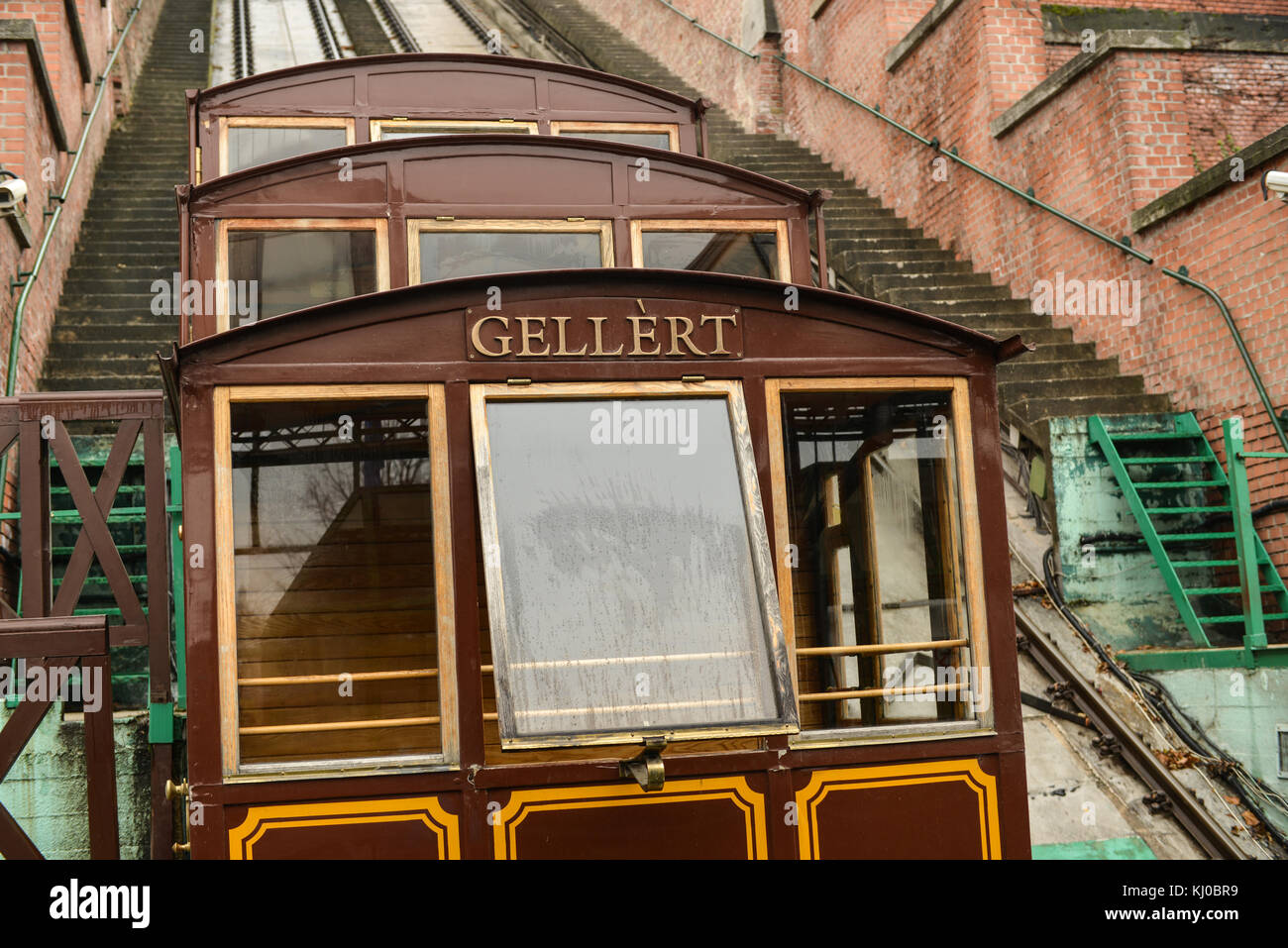 La colline du château de Budapest. funiculaire funiculaire de la colline du château à Budapest, Hongrie. budavari siklo, Budapest, Hongrie. Banque D'Images