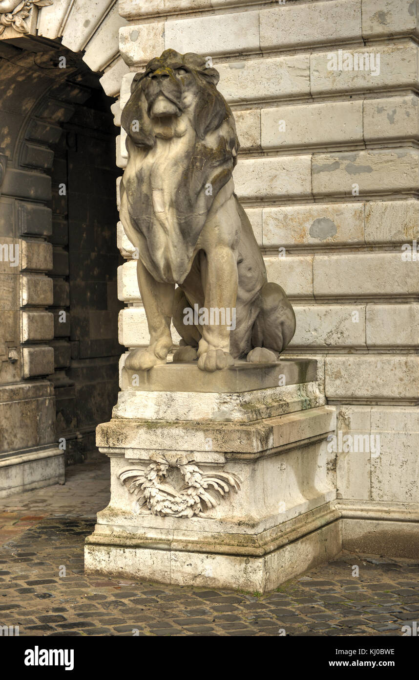 Le château de Buda (palais royal) cour intérieure, Budapest, Hongrie Banque D'Images