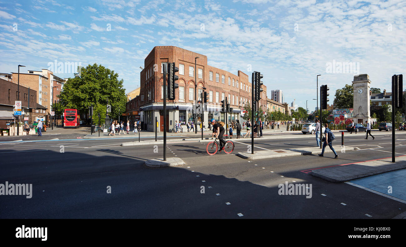 Panorama de Stockwell intersection. Stockwell Framework Masterplan, Londres, Royaume-Uni. Architecte : DSDHA, 2017. Banque D'Images