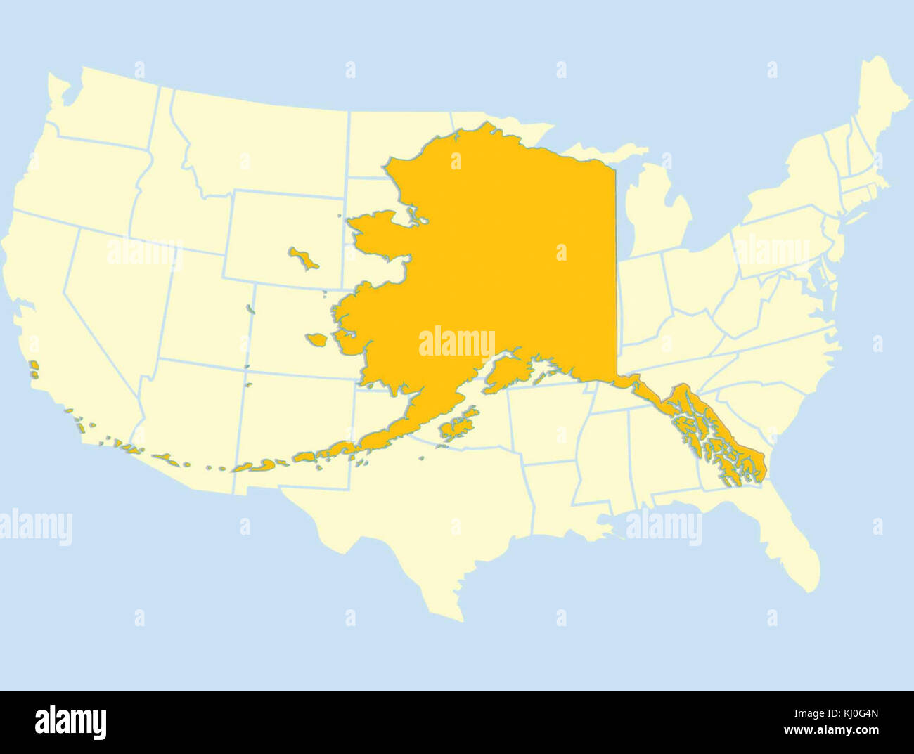 Carte de l'Alaska sur nous la carte Banque D'Images