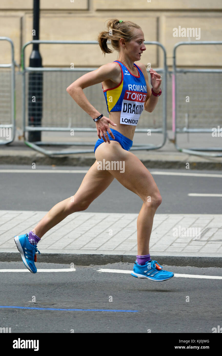Liliana Maria Dragomir, Roumanie, 2017 Championnat du monde de l'IAAF de marathon, Londres, Royaume-Uni Banque D'Images