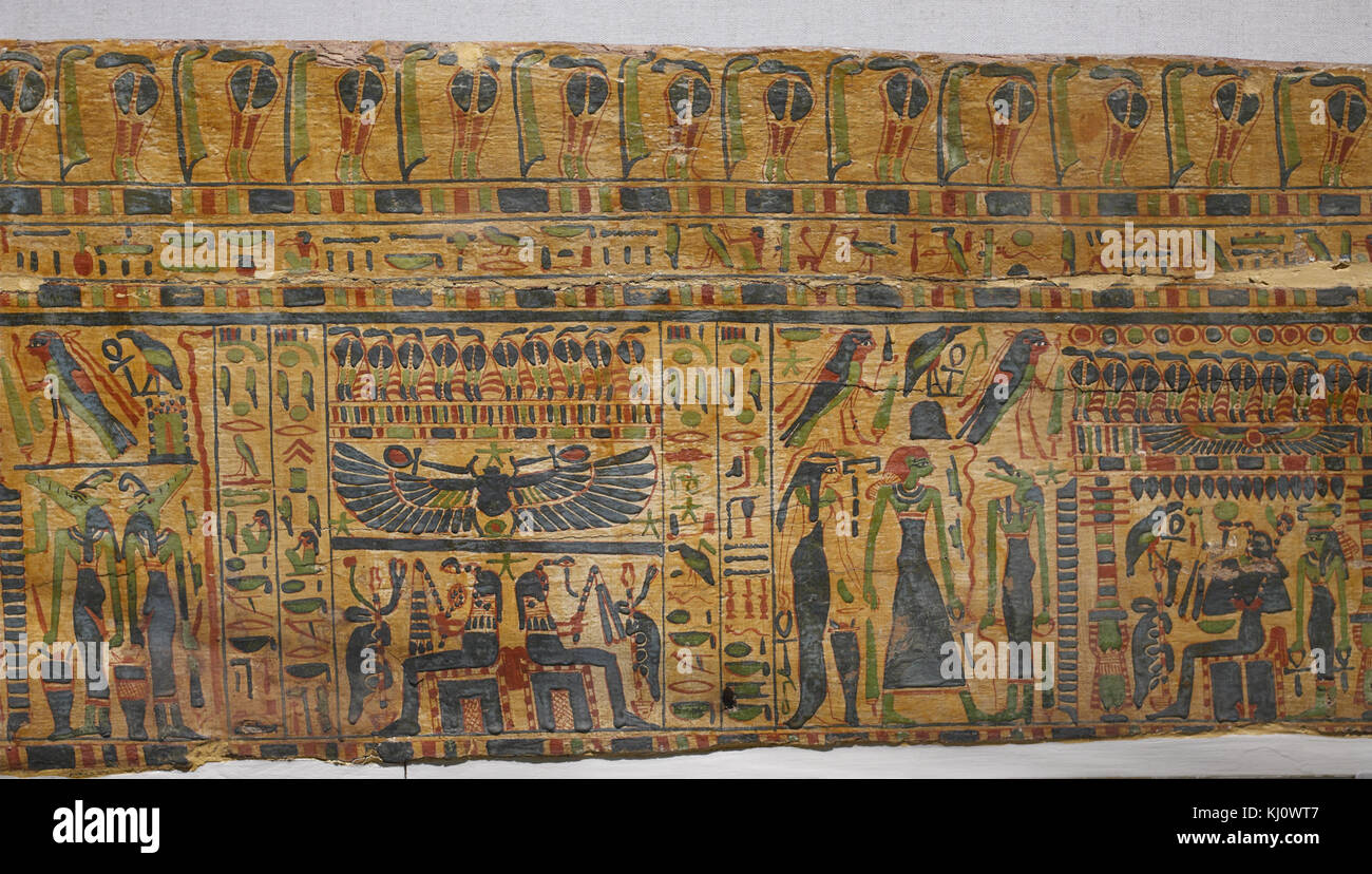 - Panneau égyptien cercueil avec des peintures de scènes funéraires - Walters 622 - Détail B Banque D'Images