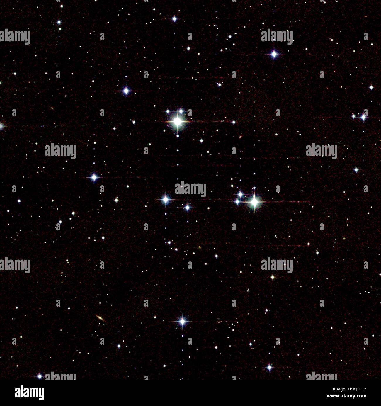 Messier 044, également connu sous le nom de M44 ou l'amas de ruches d'abeilles, est un amas d'étoiles ouvert important dans la constellation du cancer. C'est l'un des amas ouverts les plus proches de la Terre et a été étudié de manière approfondie par les astronomes. Banque D'Images