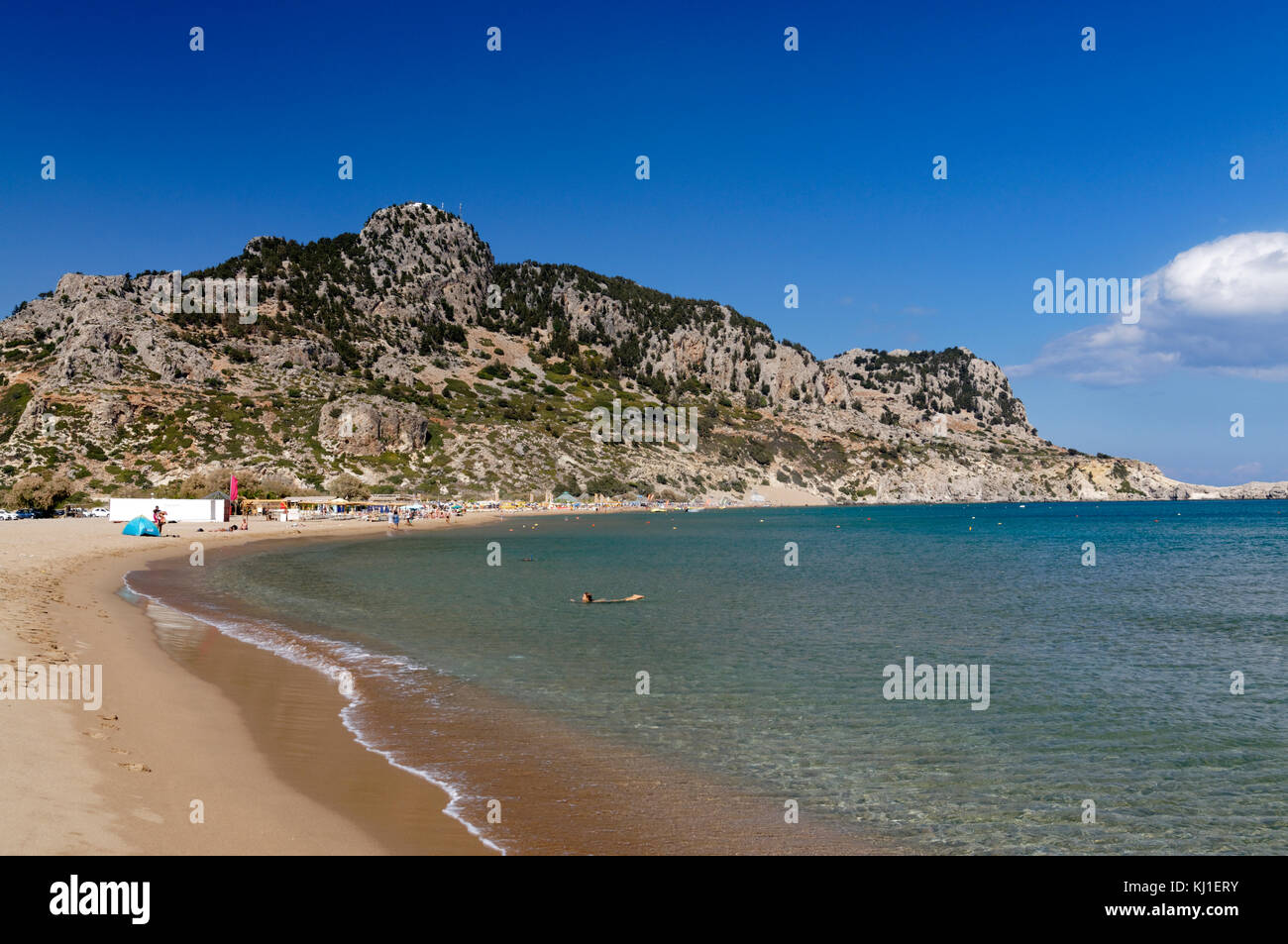 Près de la plage de Tsambika Archangelos, Rhodes, Dodécanèse, Grèce. Banque D'Images