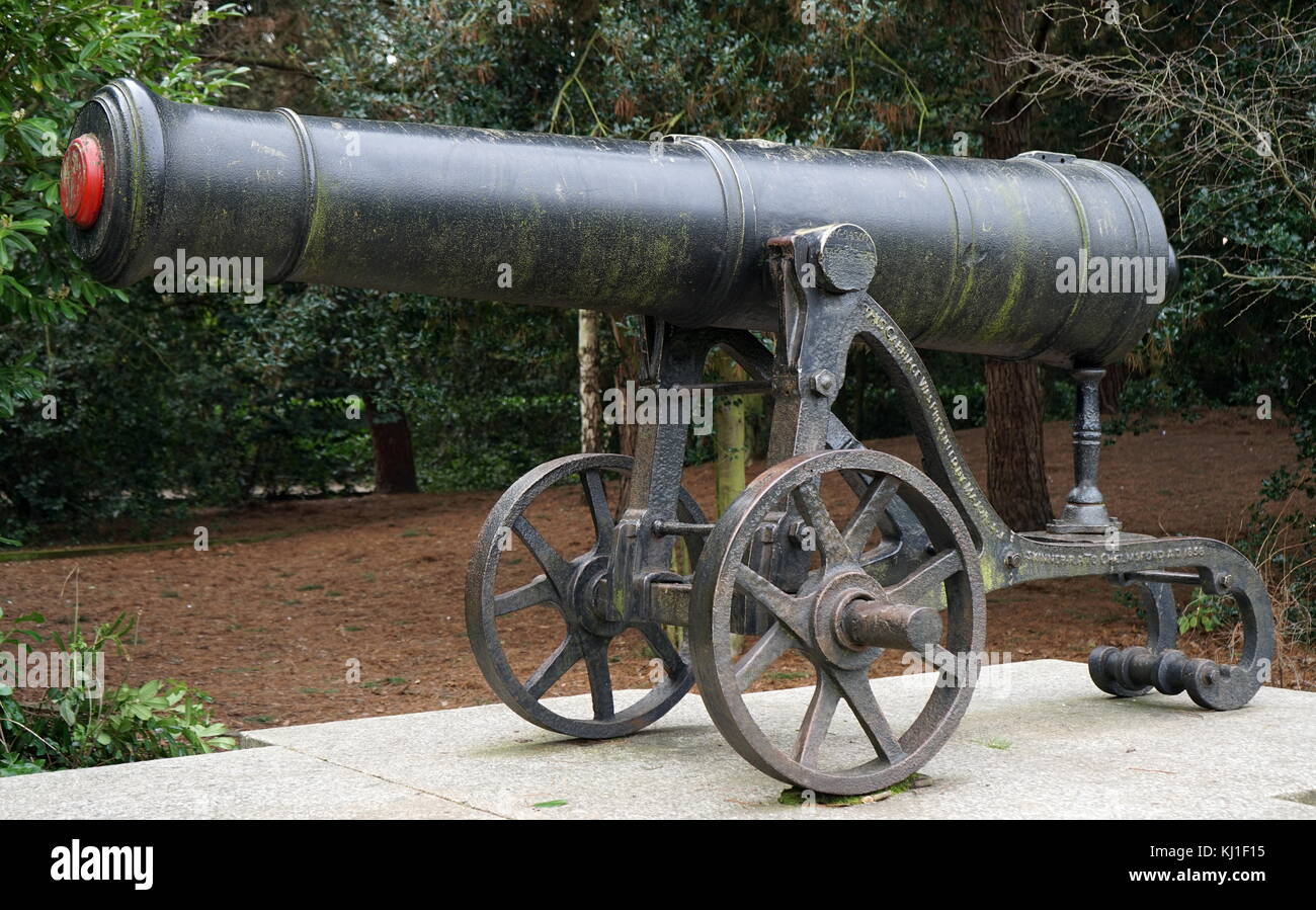 Capturé, Canon russe utilisé à Sébastopol, pendant la guerre de Crimée 1854 Banque D'Images