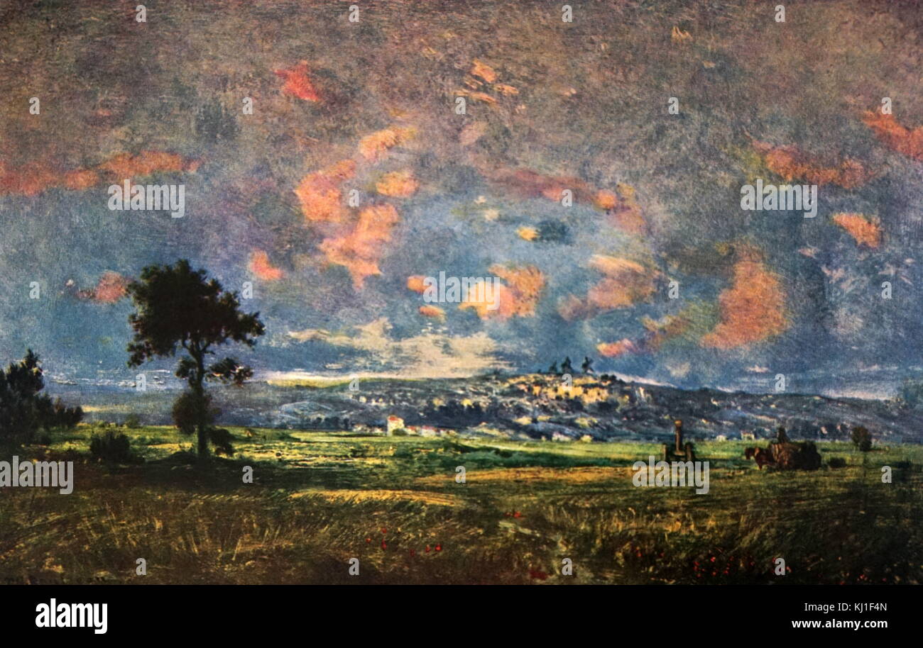 Vue de la plaine de Montmartre, effet d'orage 1834 par Théodore Rousseau (1812-1867). Huile sur toile. Ecole Barbizon school of art. Banque D'Images