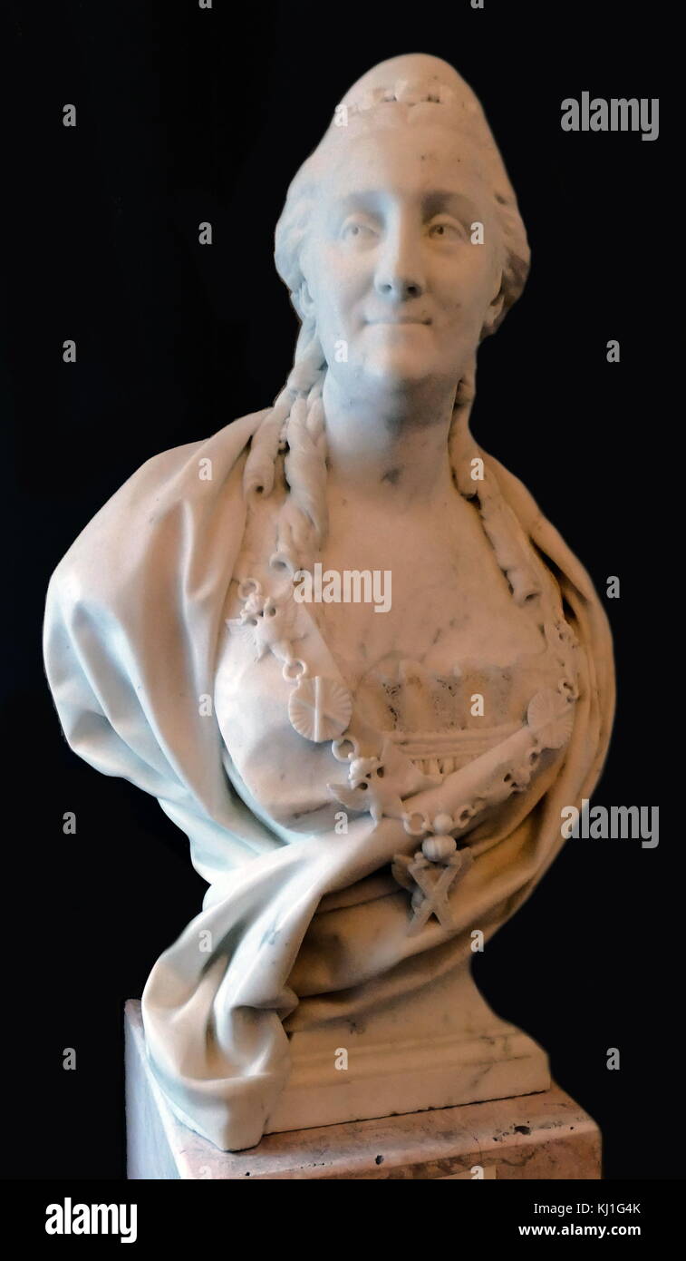 Buste par Marie-Anne Collot 1748-1821 représentant impératrice russe, Catherine II. 1769. Catherine II de Russie (la Grande Catherine). (1729 - 1796), est le plus célèbre et le plus long-La décision de la Russie de la dirigeante, régnant de 1762 jusqu'à sa mort en 1796 à l'âge de 67 ans. Banque D'Images