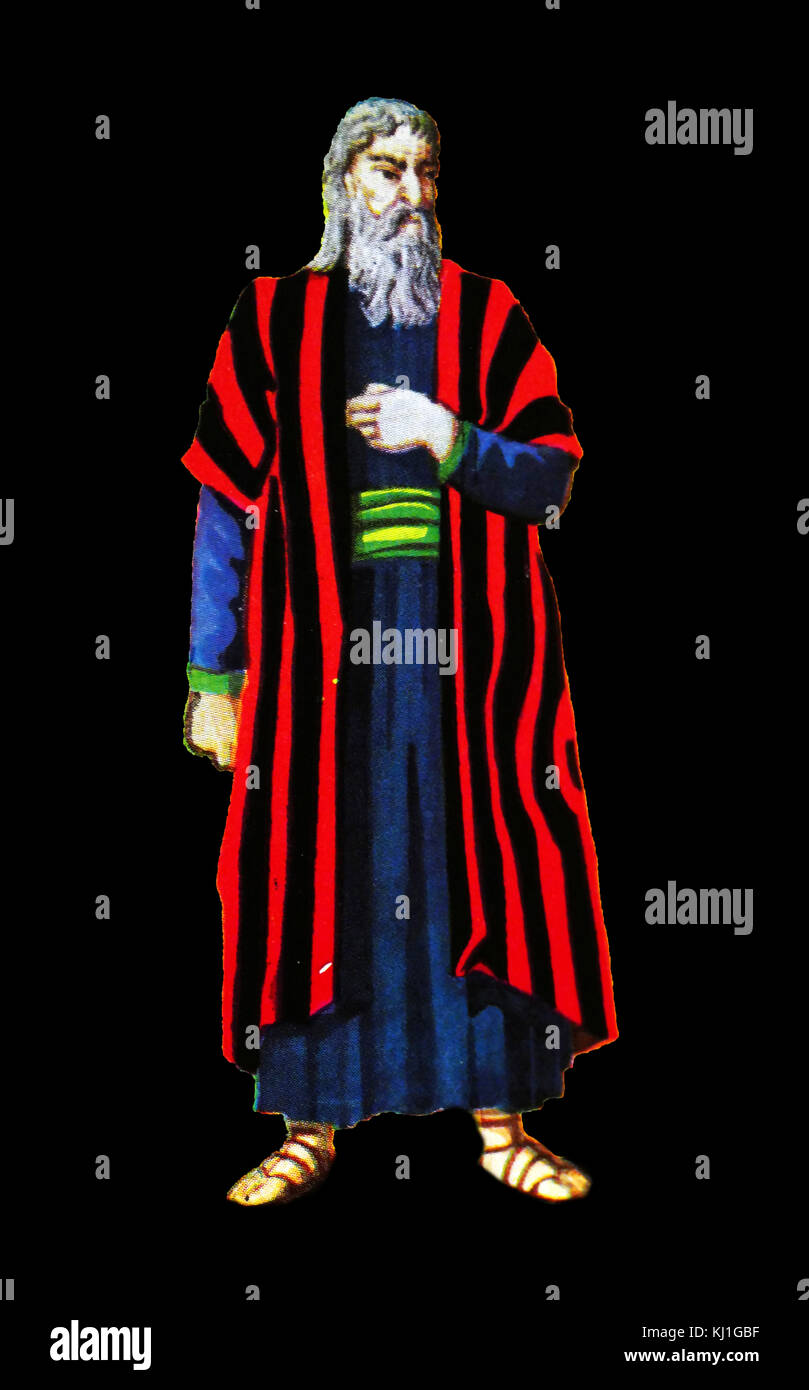 Moïse, prophète en religions abrahamiques. Selon la Bible hébraïque, il était un ancien prince égyptien qui plus tard dans la vie est devenu un leader religieux et législateur, à qui la paternité de la Torah, ou l'acquisition de la torah du ciel est traditionnellement attribué. Banque D'Images