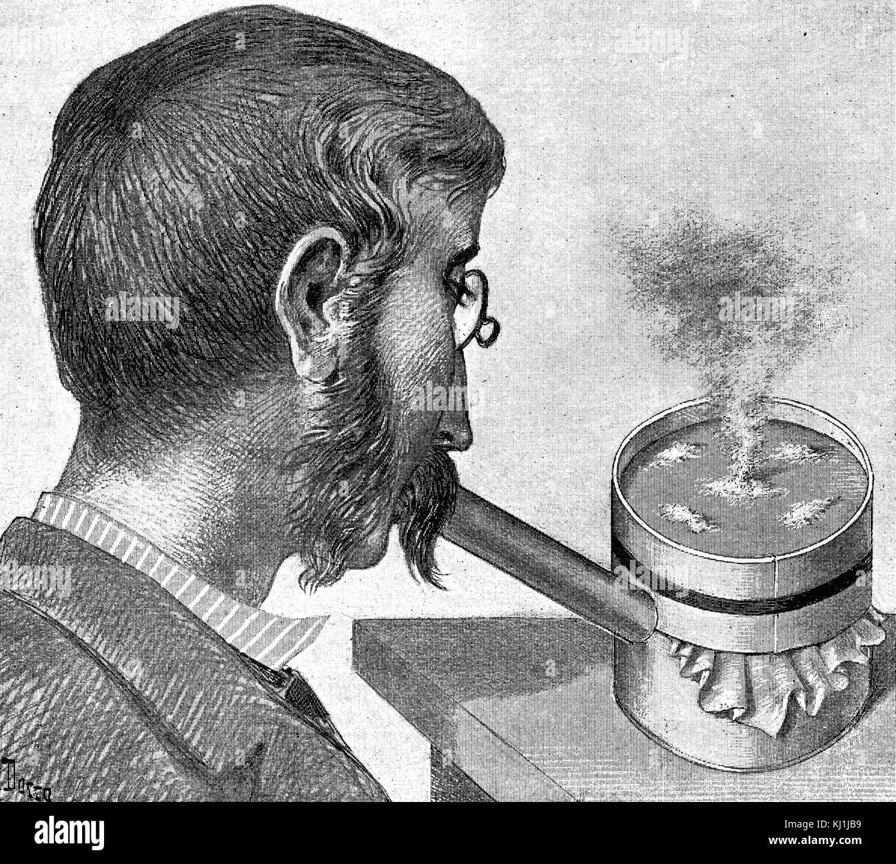 Gravure illustrant une expérience scientifique sur les nœuds de vibration. En date du 19e siècle Banque D'Images