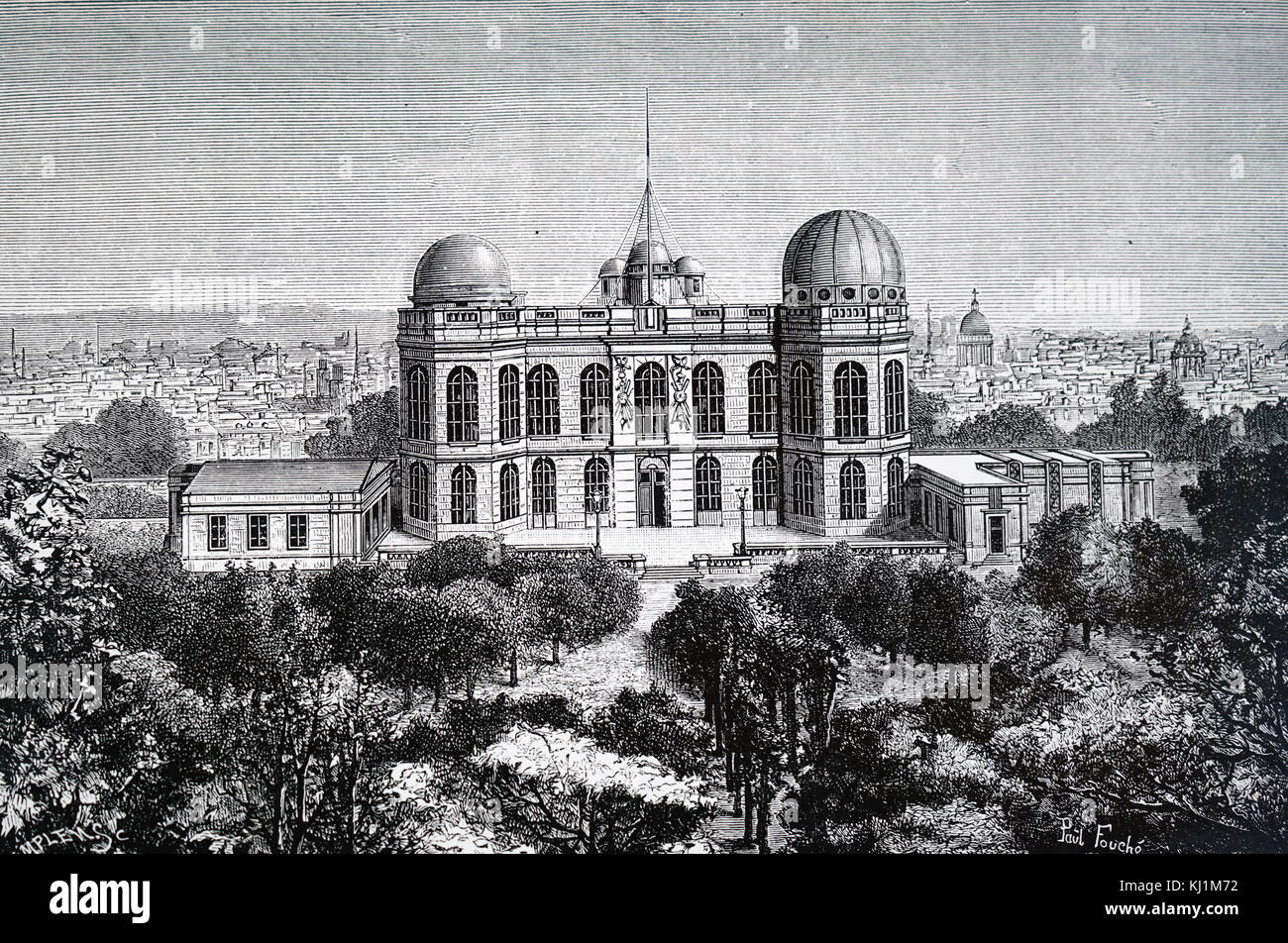 Gravure représentant l'extérieur de l'Observatoire de Paris. En date du 19e siècle Banque D'Images