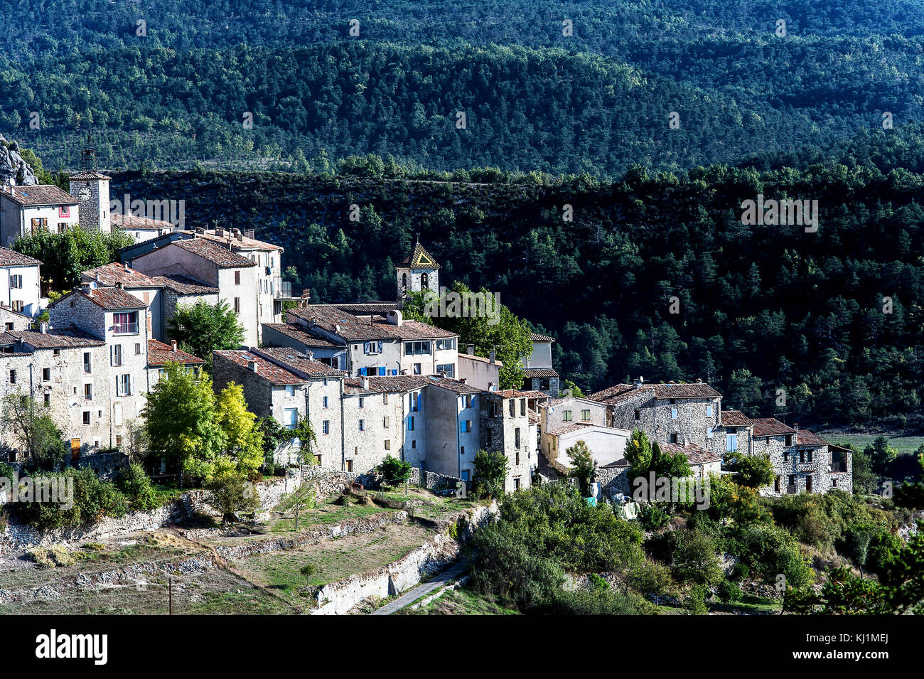 Europe, France, Var, Parc Naturel Régional du Verdon, Trigance. Le village perché. Banque D'Images