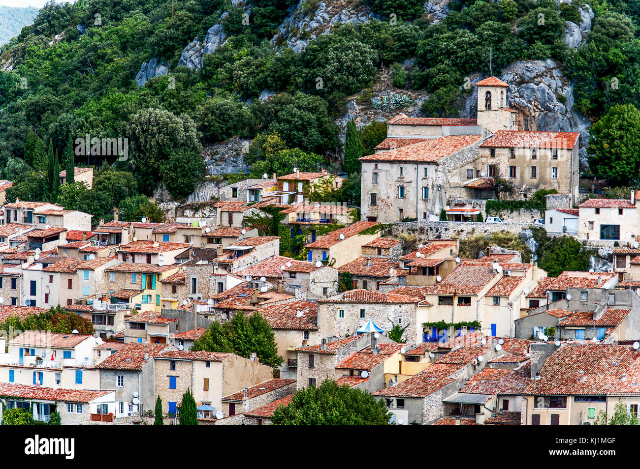 France, Var (83), Parc Naturel Régional du Verdon. Le village de Bauduen Banque D'Images