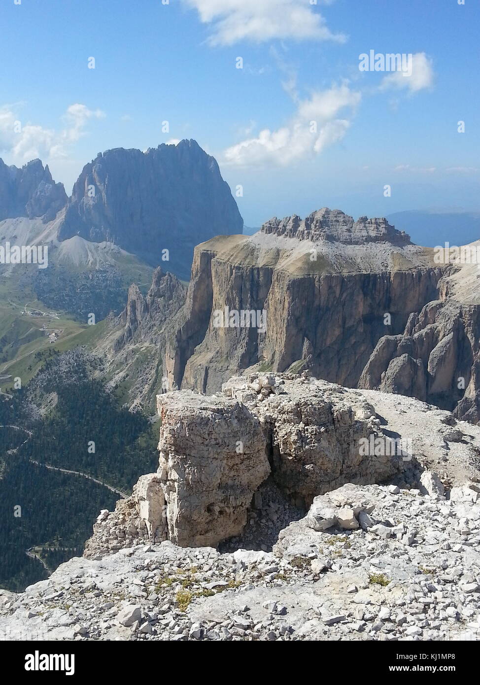 Passo Pordoi Dolomites italiennes, en été Banque D'Images