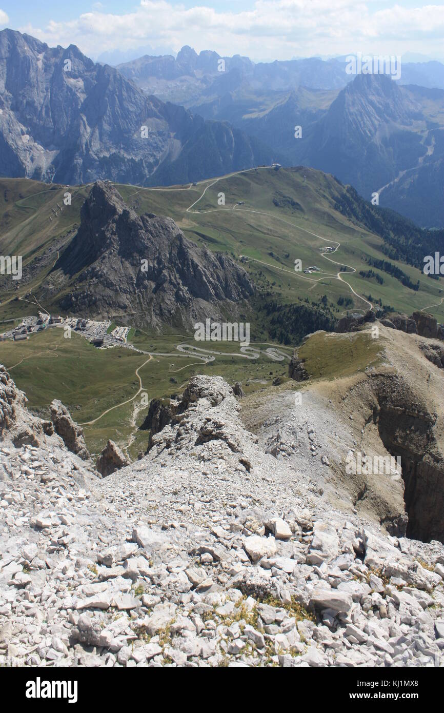 Passo Pordoi Dolomites italiennes, en été Banque D'Images