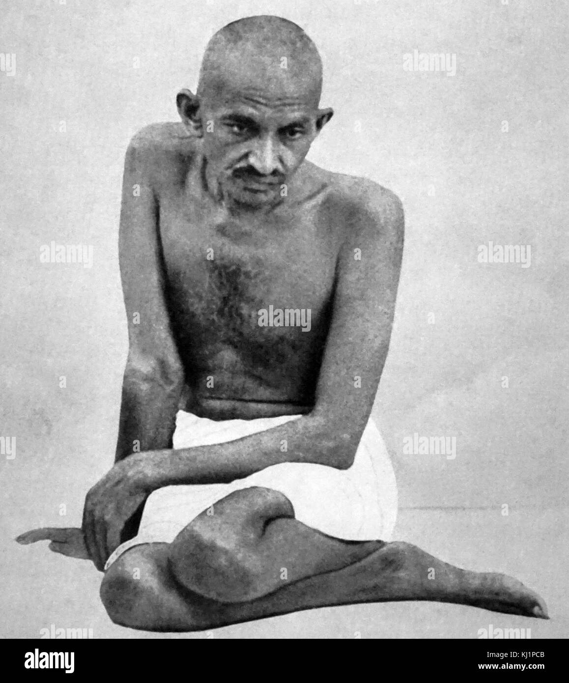 Mohandas Karamchand Gandhi 1869 - 1948), principal leader de l'indépendance de l'Inde en mouvement a décidé de l'Inde. Banque D'Images