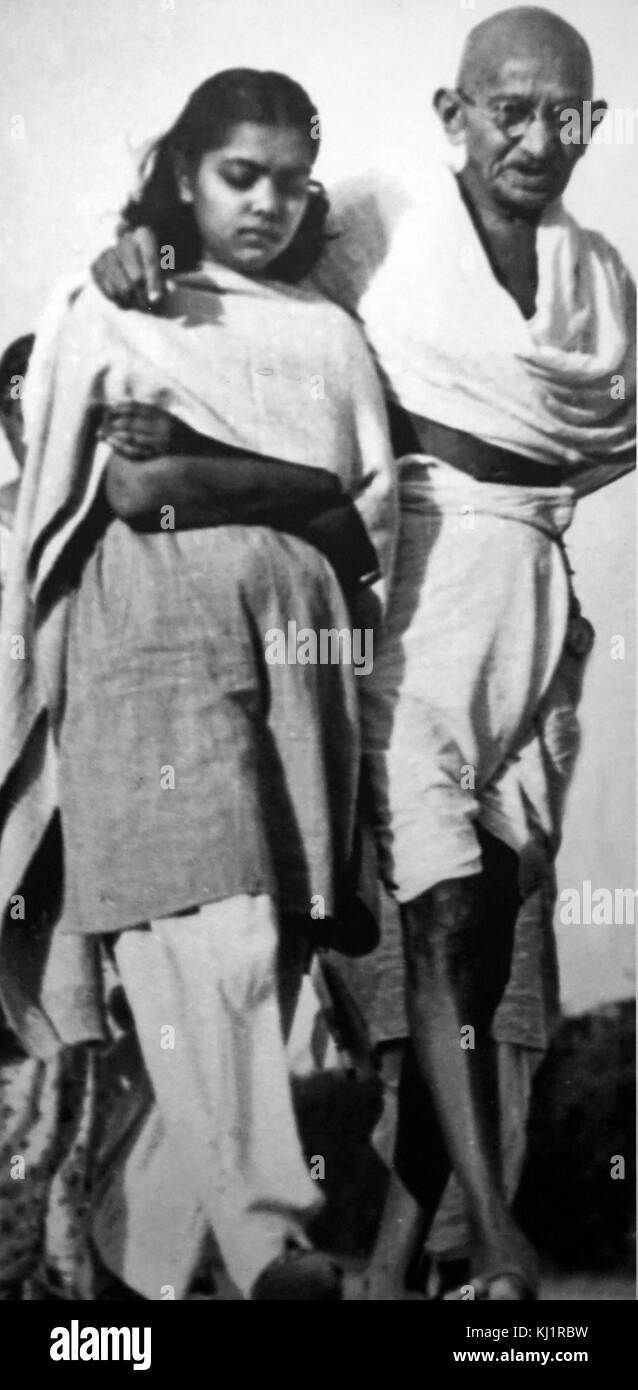 Grève de la faim par Mohandas Karamchand Gandhi (1869 - 1948), Gandhi a été le principal chef de l'indépendance de l'Inde en mouvement a décidé de l'Inde. Banque D'Images