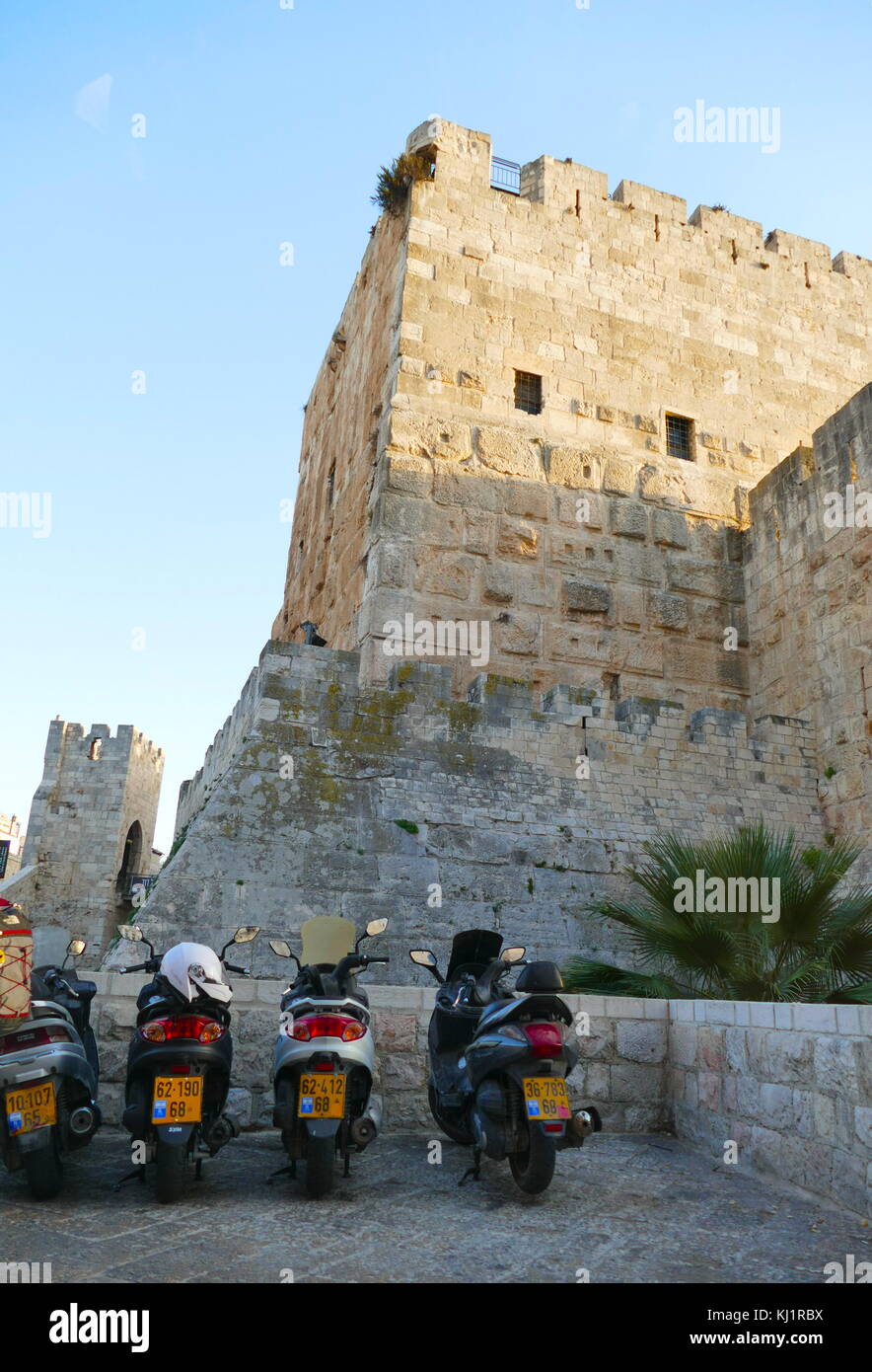 Murs de la vieille ville de Jérusalem, Israël Banque D'Images