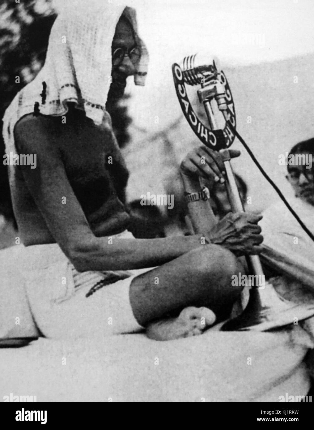 Mohandas Karamchand Gandhi 1869 - 1948), principal leader de l'indépendance de l'Inde en mouvement a décidé de l'Inde. Banque D'Images