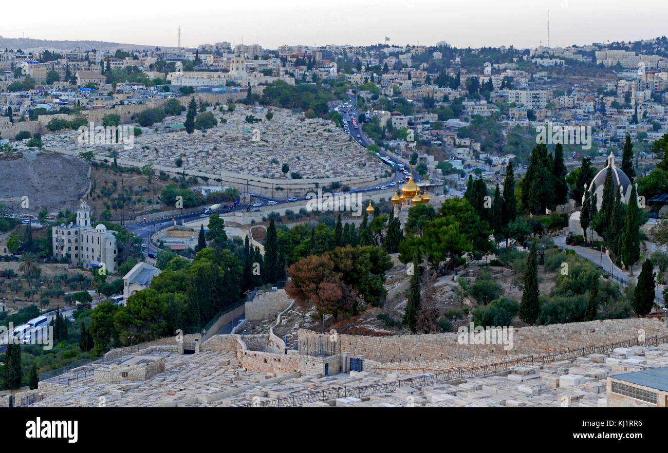 Mont de Mont du Temple et de la mosquée d'Omar, Jérusalem, Israël Banque D'Images