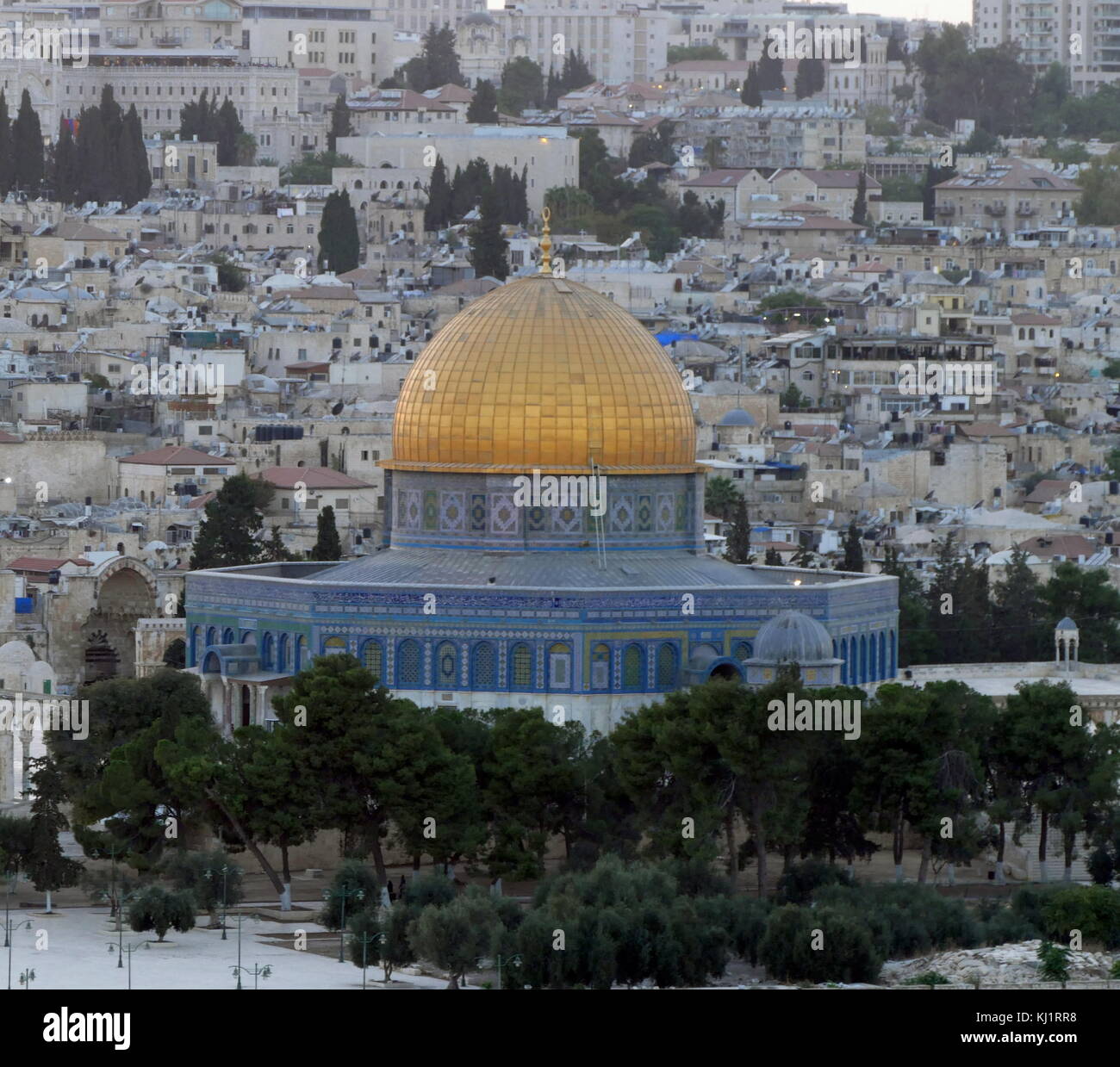 Mont de Mont du Temple et de la mosquée d'Omar, Jérusalem, Israël Banque D'Images