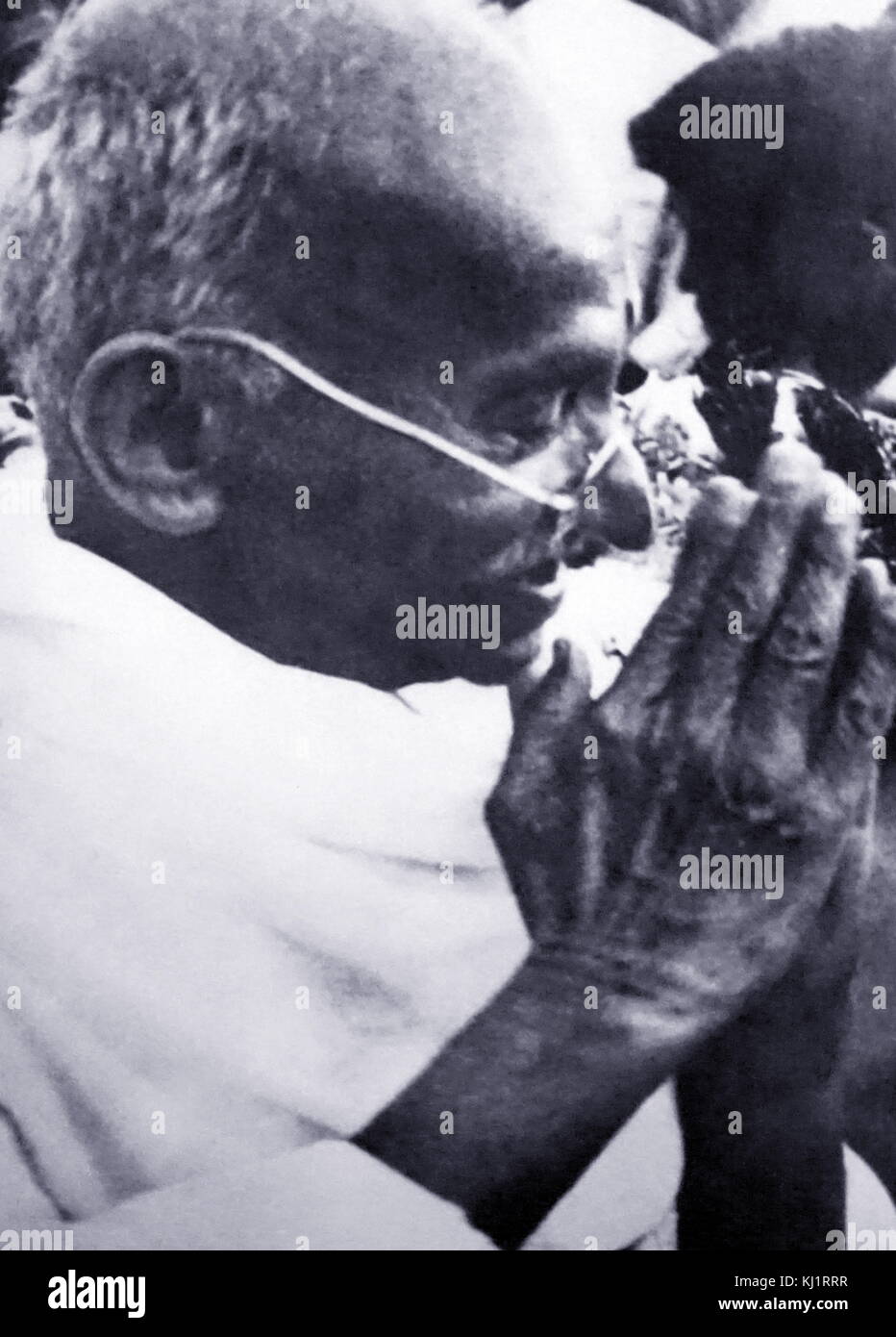 Mohandas Karamchand Gandhi 1869 - 1948) était le principal leader de l'indépendance de l'Inde en mouvement a décidé de l'Inde. Banque D'Images