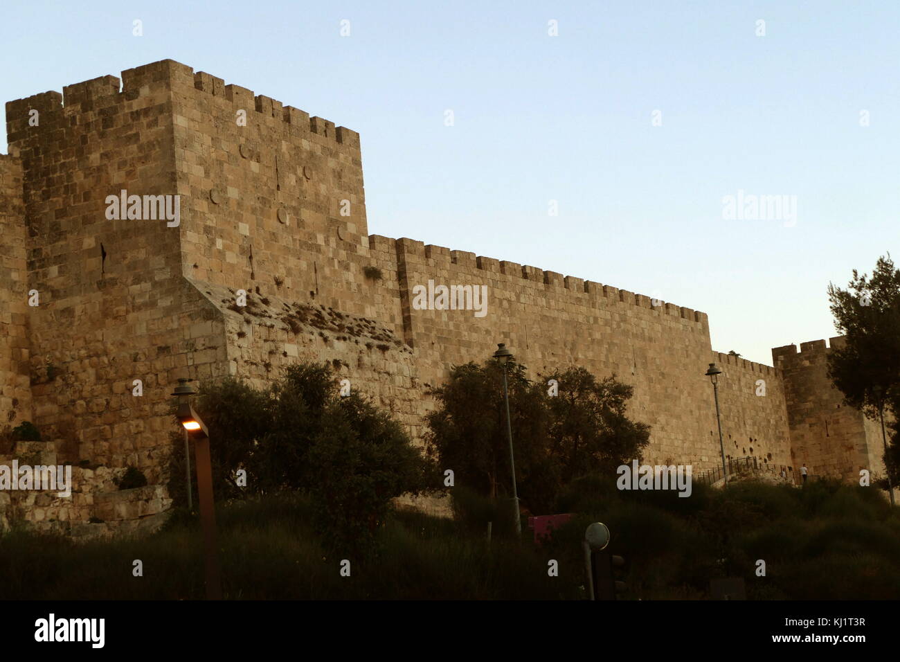 Murs de la vieille ville de Jérusalem, Israël Banque D'Images