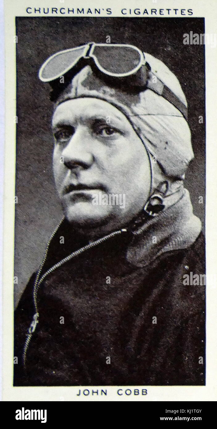 Churchman rois de série vitesse carte cigarette représentant John Rhodes Cobb (1899-1952) British racing automobiliste. En date du 20e siècle Banque D'Images