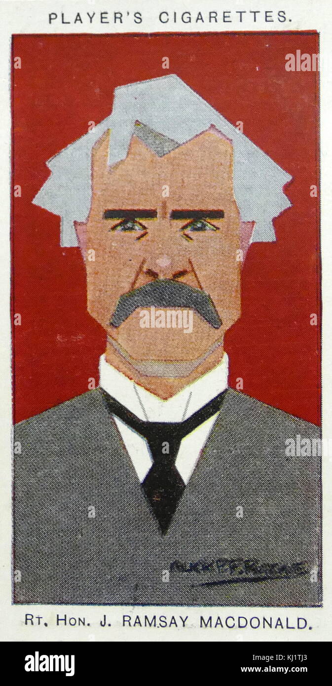 Le lecteur de carte cigarette représentant James Ramsay MacDonald, (1866-1937) un homme d'État britannique, premier Premier Ministre du Parti du Travail, gouvernement et co-fondateur du gouvernement national. En date du 20e siècle Banque D'Images