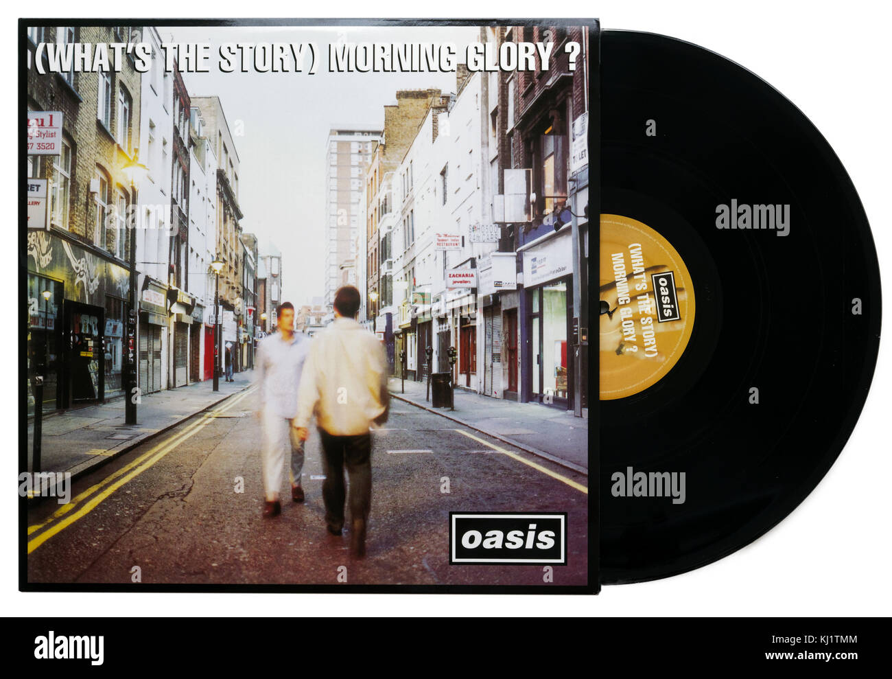 Whats' l'histoire de l'album Morning Glory par Oasis Banque D'Images