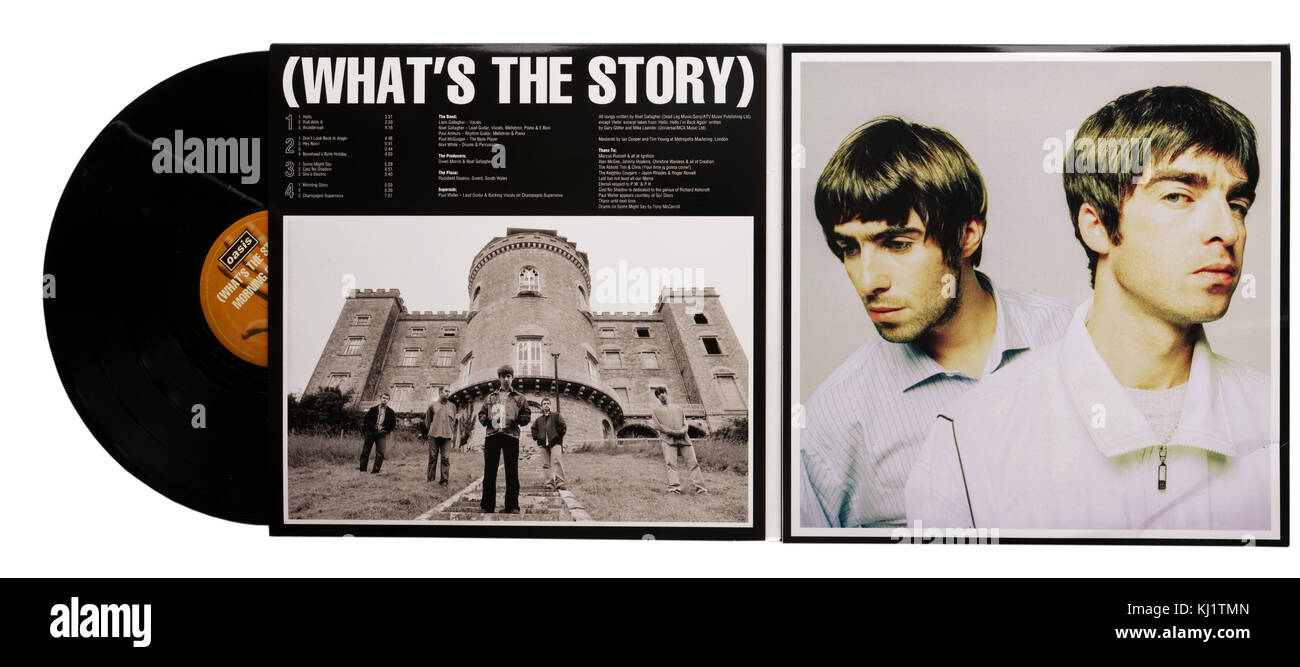 Whats' l'histoire de l'album Morning Glory par Oasis Banque D'Images