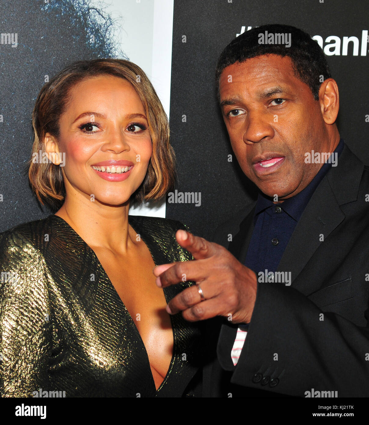 New York, NY, États-Unis. 20 novembre 2017. Carmen Ejogo, Denzel Washington assiste à la première de New York de l'Esquire du J romain d'Israël à l'auditorium Henry R. Luce à Brookfield Place le 20 novembre 2017 à New York City . Crédit : John Palmer/Media Punch/Alay Live News Banque D'Images