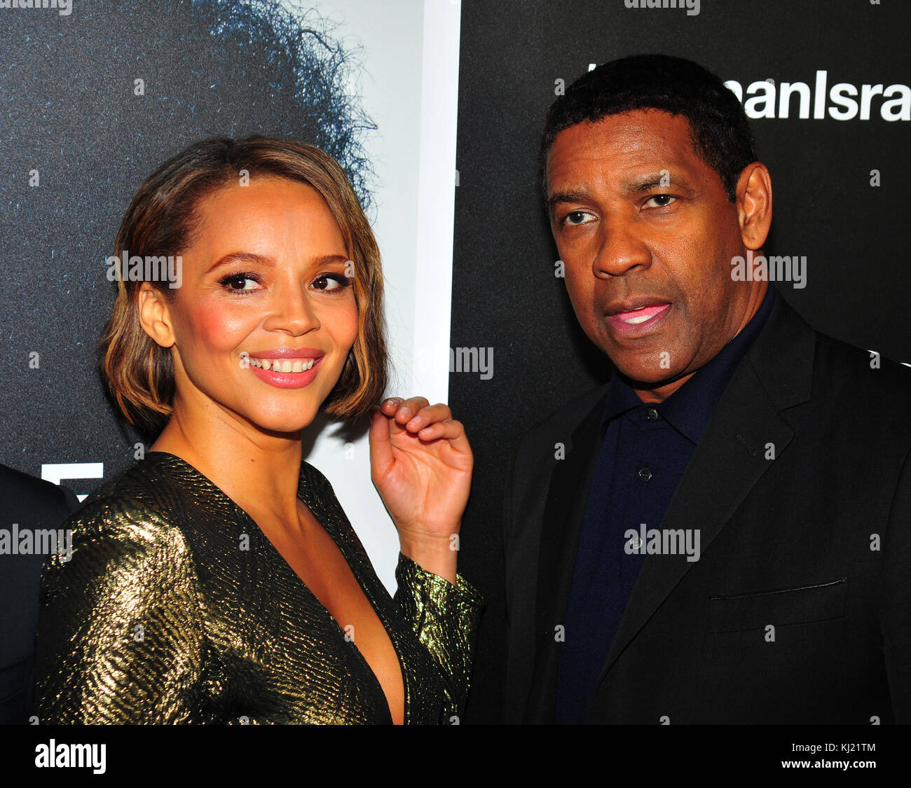New York, NY, États-Unis. 20 novembre 2017. Carmen Ejogo, Denzel Washington assiste à la première de New York de l'Esquire du J romain d'Israël à l'auditorium Henry R. Luce à Brookfield Place le 20 novembre 2017 à New York City . Crédit : John Palmer/Media Punch/Alay Live News Banque D'Images