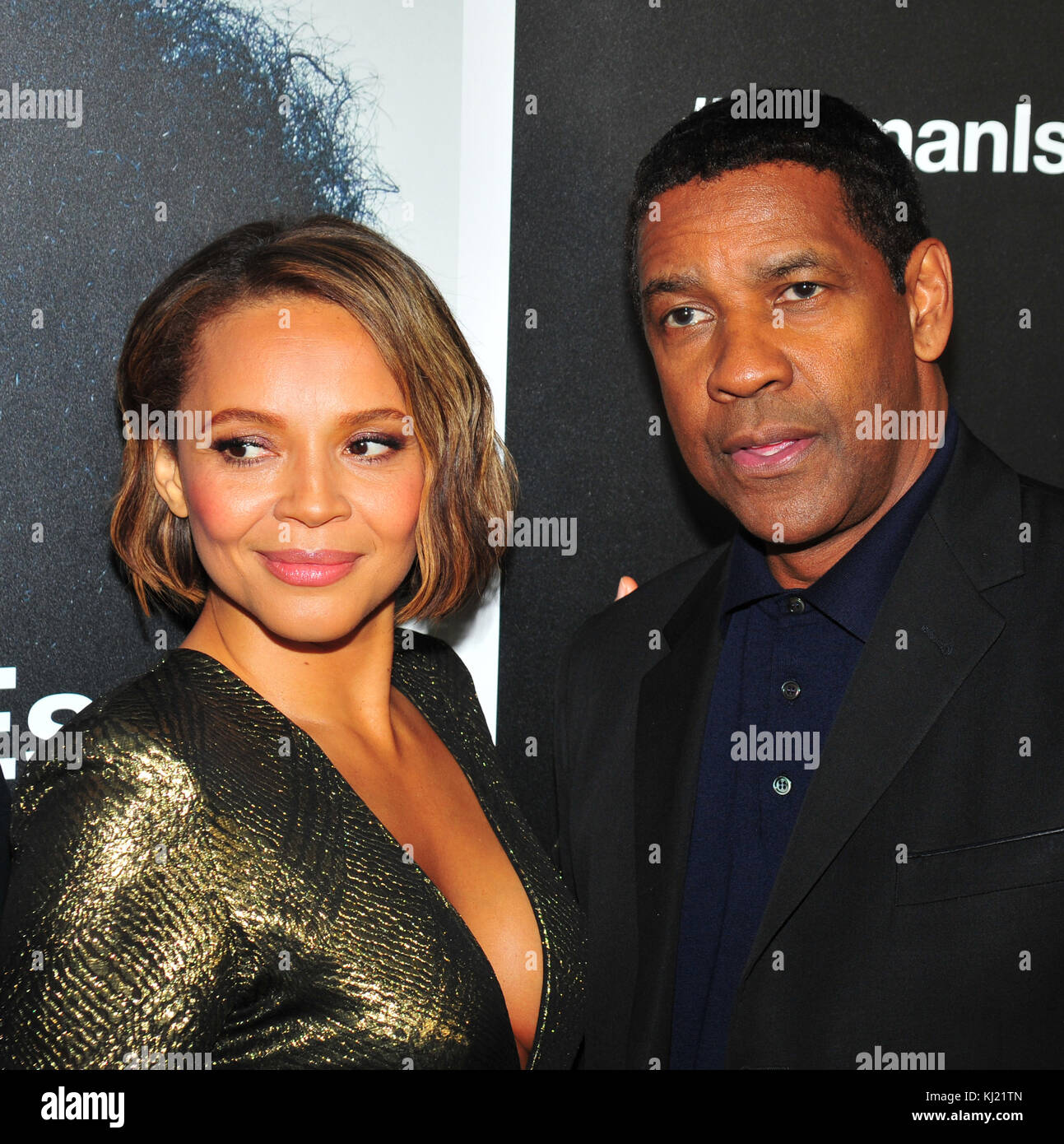 New York, NY, États-Unis. 20 novembre 2017. Carmen Ejogo, Denzel Washington assiste à la première de New York de l'Esquire du J romain d'Israël à l'auditorium Henry R. Luce à Brookfield Place le 20 novembre 2017 à New York City . Crédit : John Palmer/Media Punch/Alay Live News Banque D'Images