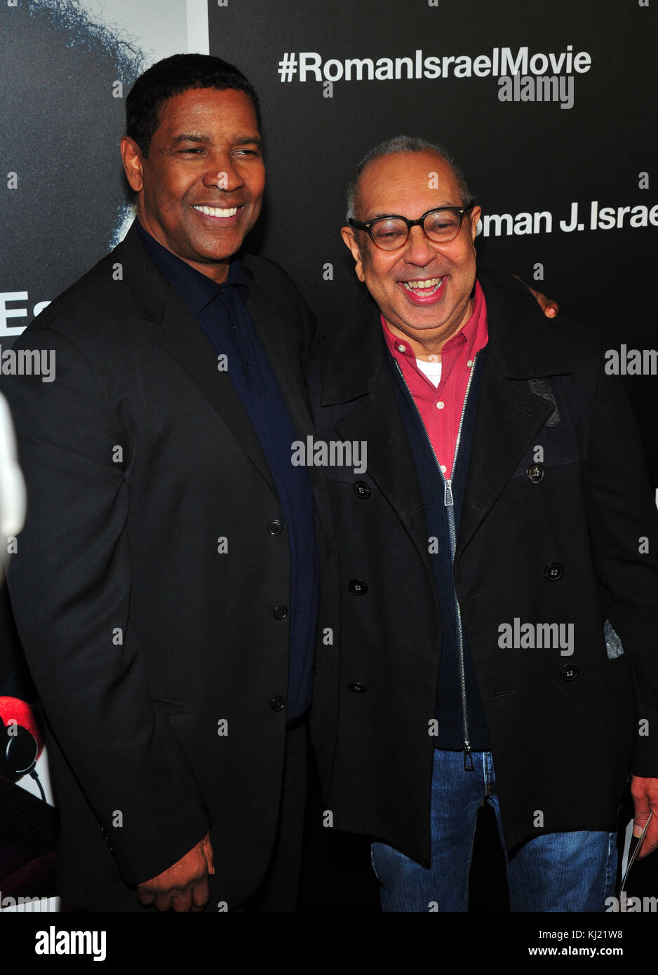 New York, NY, États-Unis. 20 novembre 2017. Denzel Washington, George C. Wolfe assiste à la première de New York de l'Esquire du J romain d'Israël à l'auditorium Henry R. Luce à Brookfield Place le 20 novembre 2017 à New York City . Crédit : John Palmer/Media Punch/Alay Live News Banque D'Images