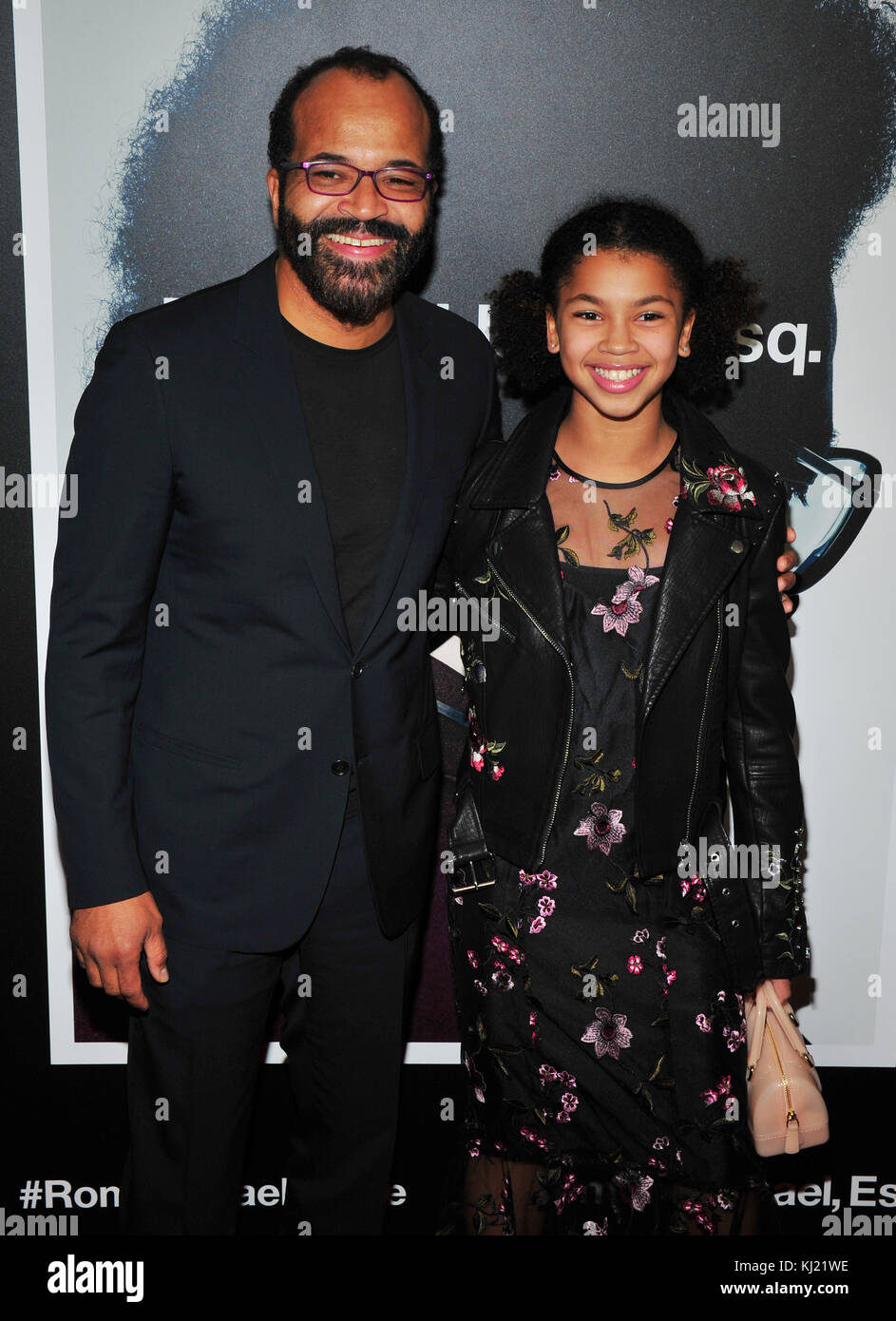 New York, NY, États-Unis. 20 novembre 2017. Jeffrey Wright, Juno Wright assiste à la première de New York de l'Esquire'Roman J Israel à Henry R. Luce Auditorium à Brookfield Place le 20 novembre 2017 à New York City . Crédit : John Palmer/Media Punch/Alay Live News Banque D'Images