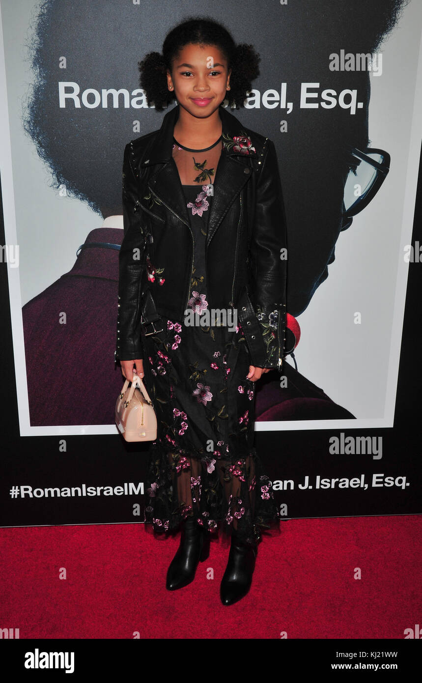 New York, NY, États-Unis. 20 novembre 2017. Juno Wright assiste à la première de New York de l'Esquire'Roman J Israel à l'auditorium Henry R. Luce à Brookfield Place le 20 novembre 2017 à New York City . Crédit : John Palmer/Media Punch/Alay Live News Banque D'Images