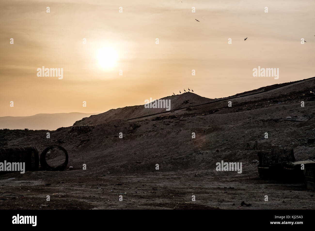 Site d'immersion en Israël par le coucher du soleil Banque D'Images