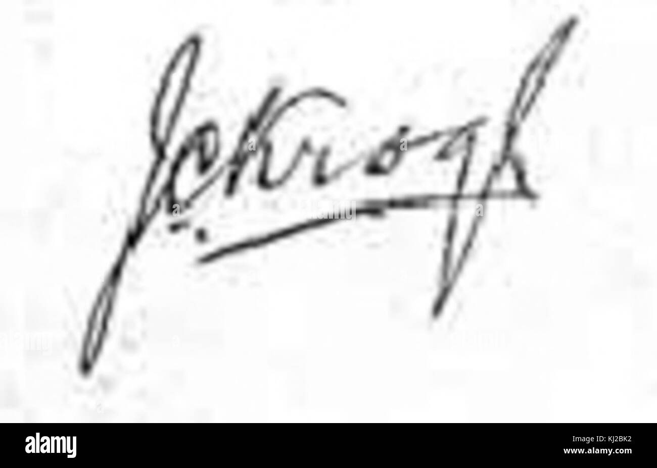 Signature de Johannes Christoffel Krogh Banque D'Images