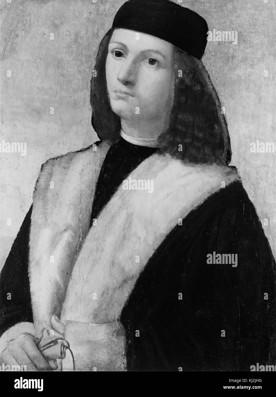 Marco Basaiti - Portrait d'un jeune homme à col fourré - Walters 37444 Banque D'Images
