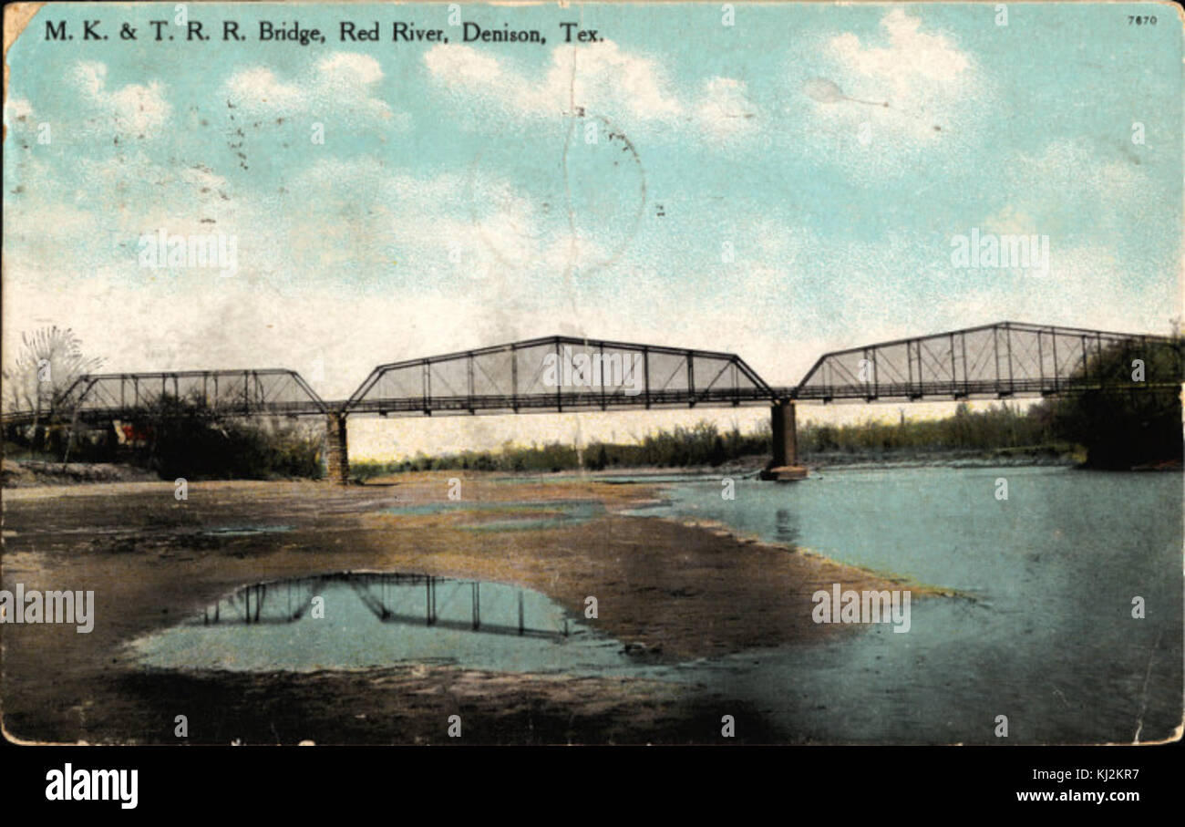 Missouri-Kansas-Texas Railroad bridge sur la rivière Rouge Banque D'Images