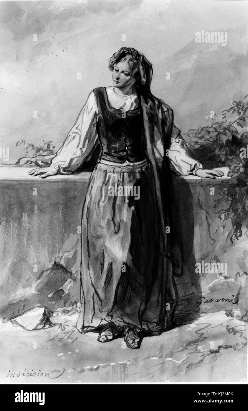 Paul Gavarni - indécision - Walters 371494 Banque D'Images