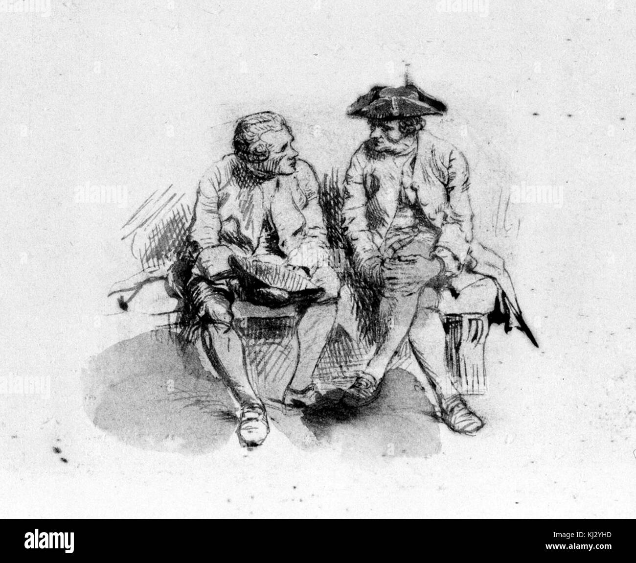 Jean-Louis-Ernest Meissionier - deux personnes - Walters 372605 Banque D'Images