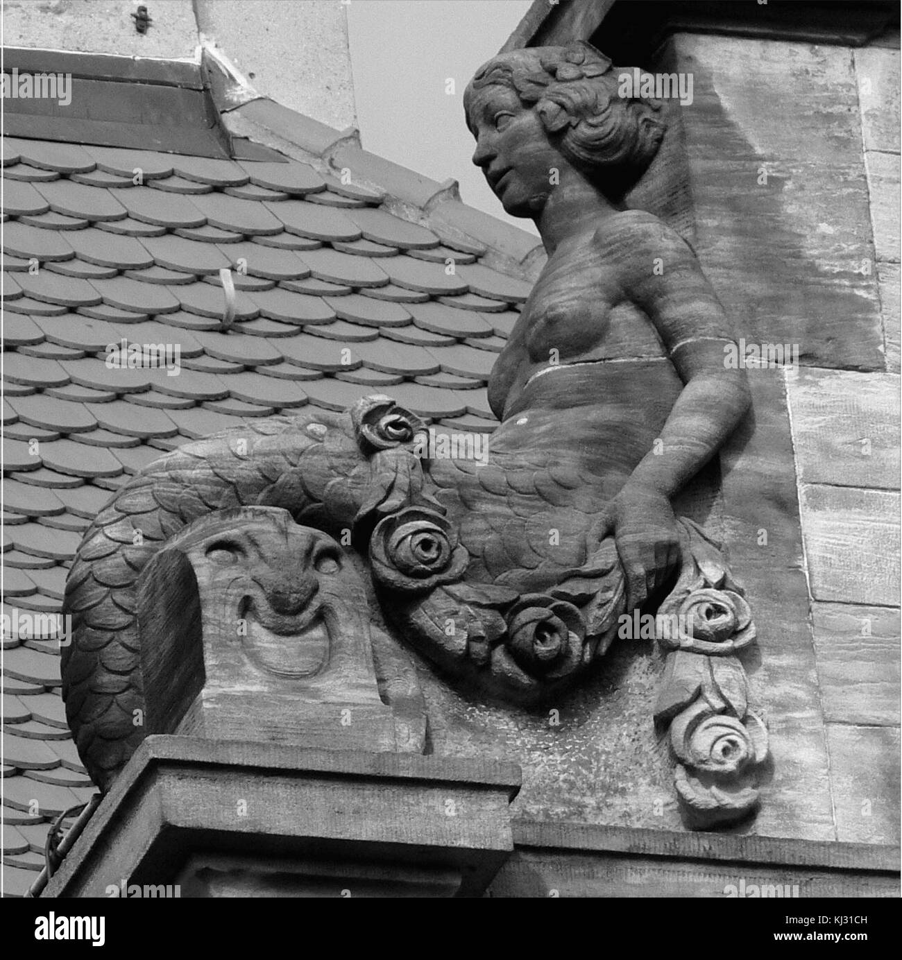 Une représentation du navire 'Nixe' dans une publication appelée 'Wilhelmspost', mettant probablement en évidence l'histoire navale ou les événements maritimes. Banque D'Images